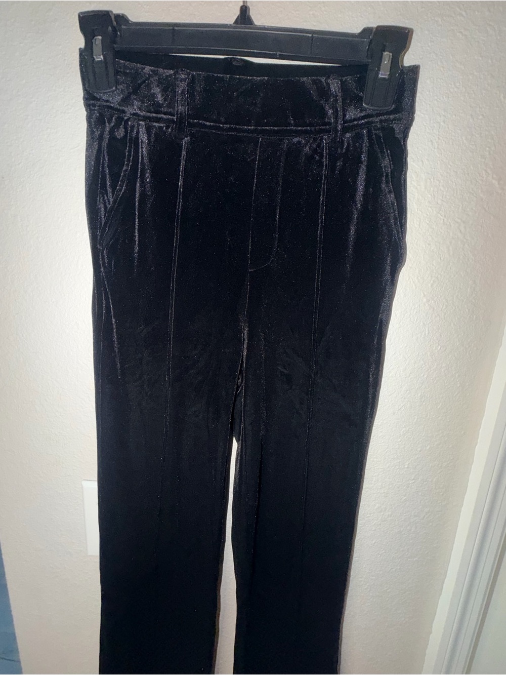Women’s Halara Black Velvet High-Rise Straight Leg Trousers